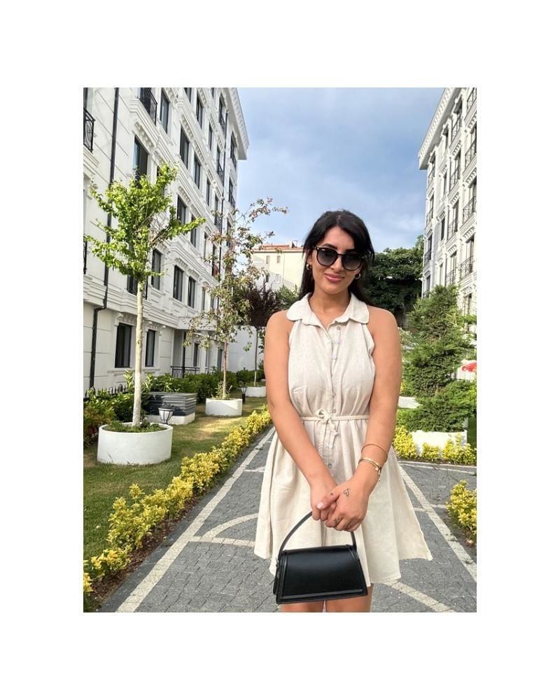 Keten Mini Elbise