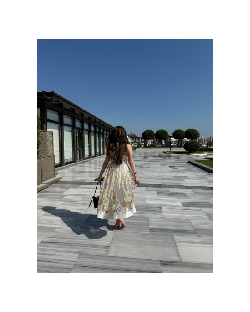 İp Askılı Romantic  Beyaz Elbise