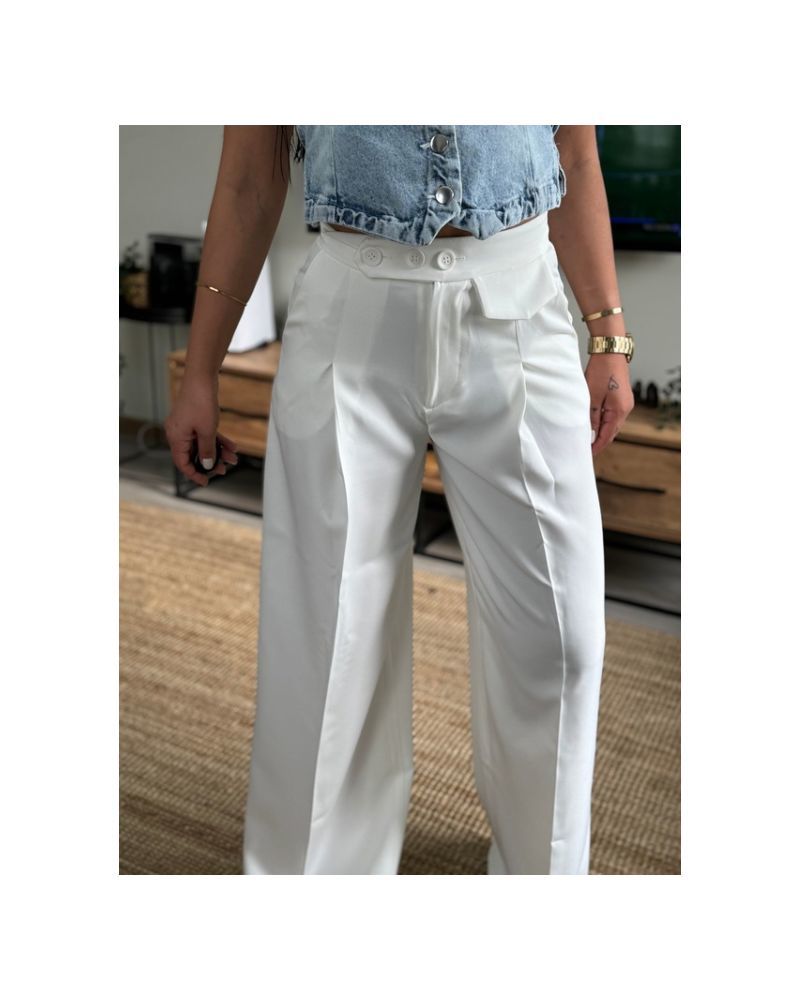 Beyaz Kumaş Pantolon