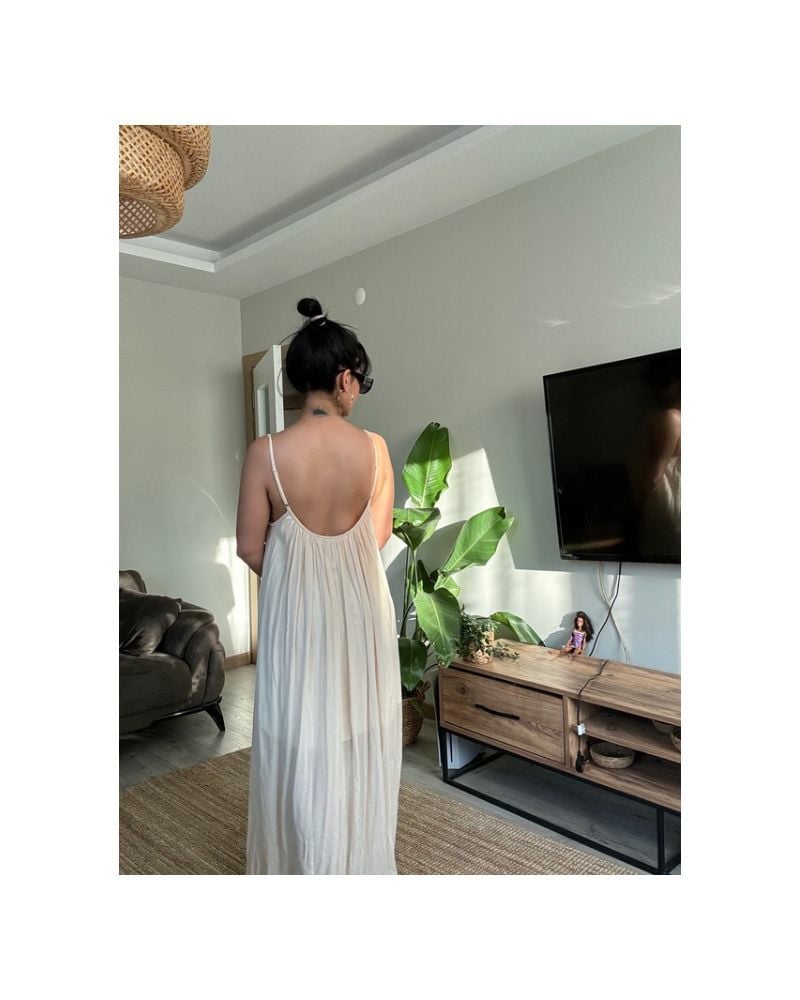 ASKILI TÜLBENT ELBİSE VİZON