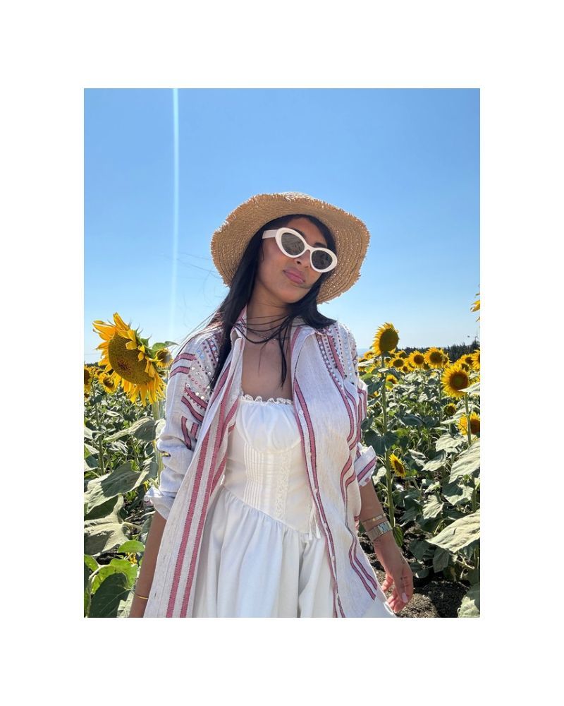 PEMBE SİYAH ÇİZGİLİ GÖMLEK