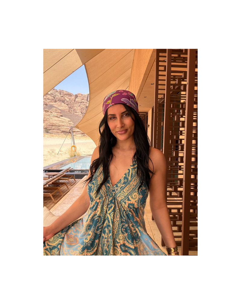 Sırt bağlamalı live yeşil bohem elbise