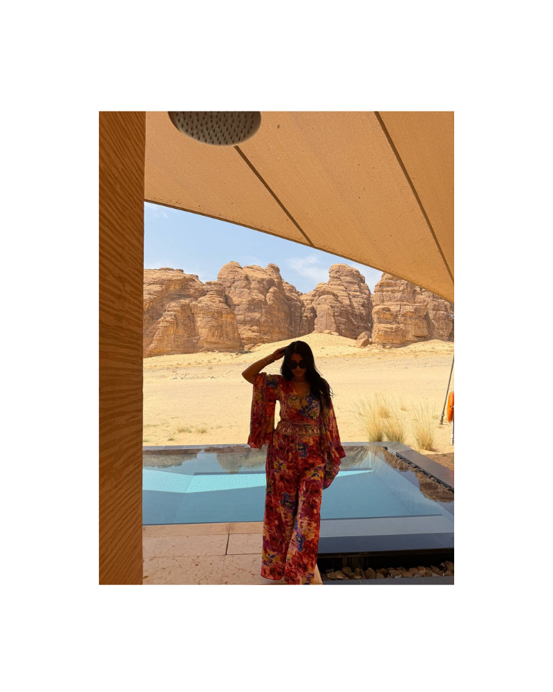 Çiçek desenli bohem takım