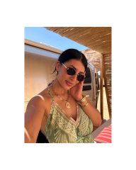 yeşil soft bohem elbise