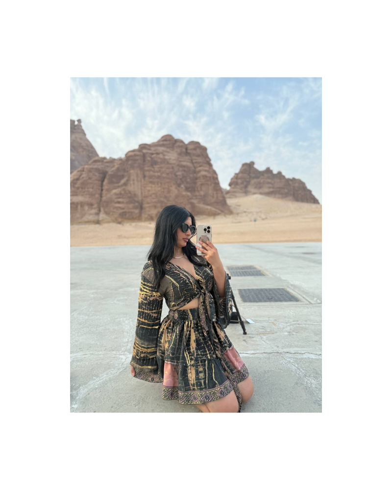 bolero-mini etek bohem ikili takım