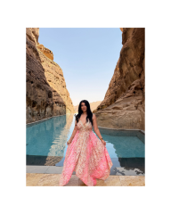 pembe bohem elbise