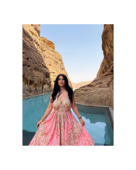 pembe bohem elbise