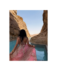 pembe bohem elbise