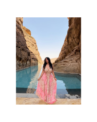pembe bohem elbise