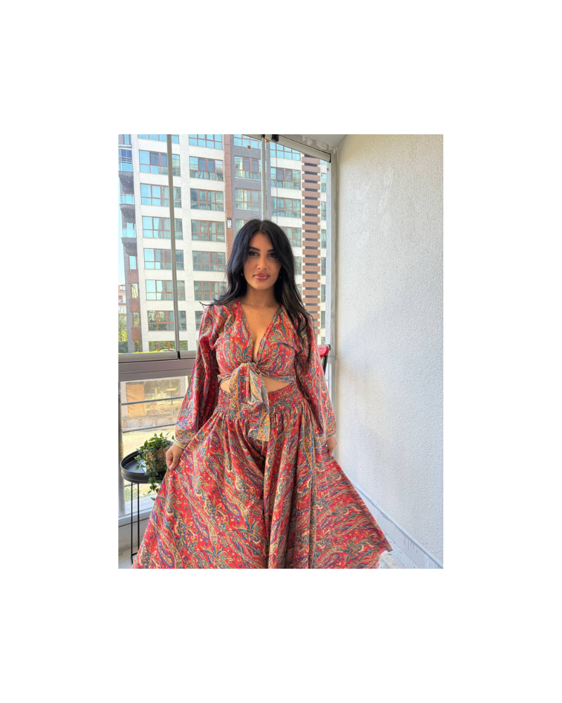 KIRMIZI BOLERO PANTOLON TAKIM