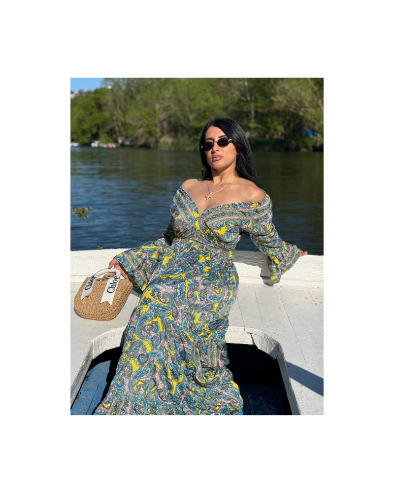 madonna yaka sarı elbise