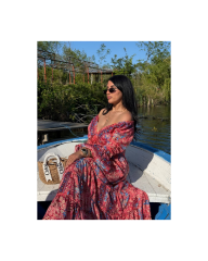 madonna yaka narçiçeği elbise