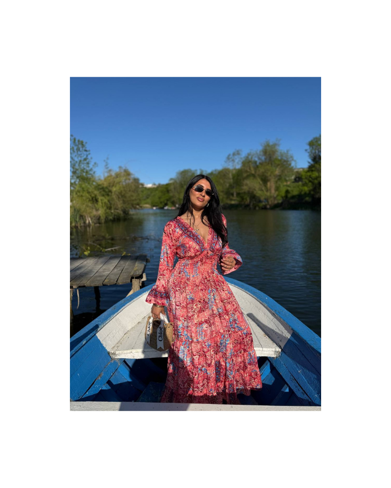 madonna yaka narçiçeği elbise