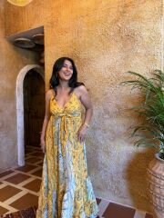 Sarı İpek Elbise