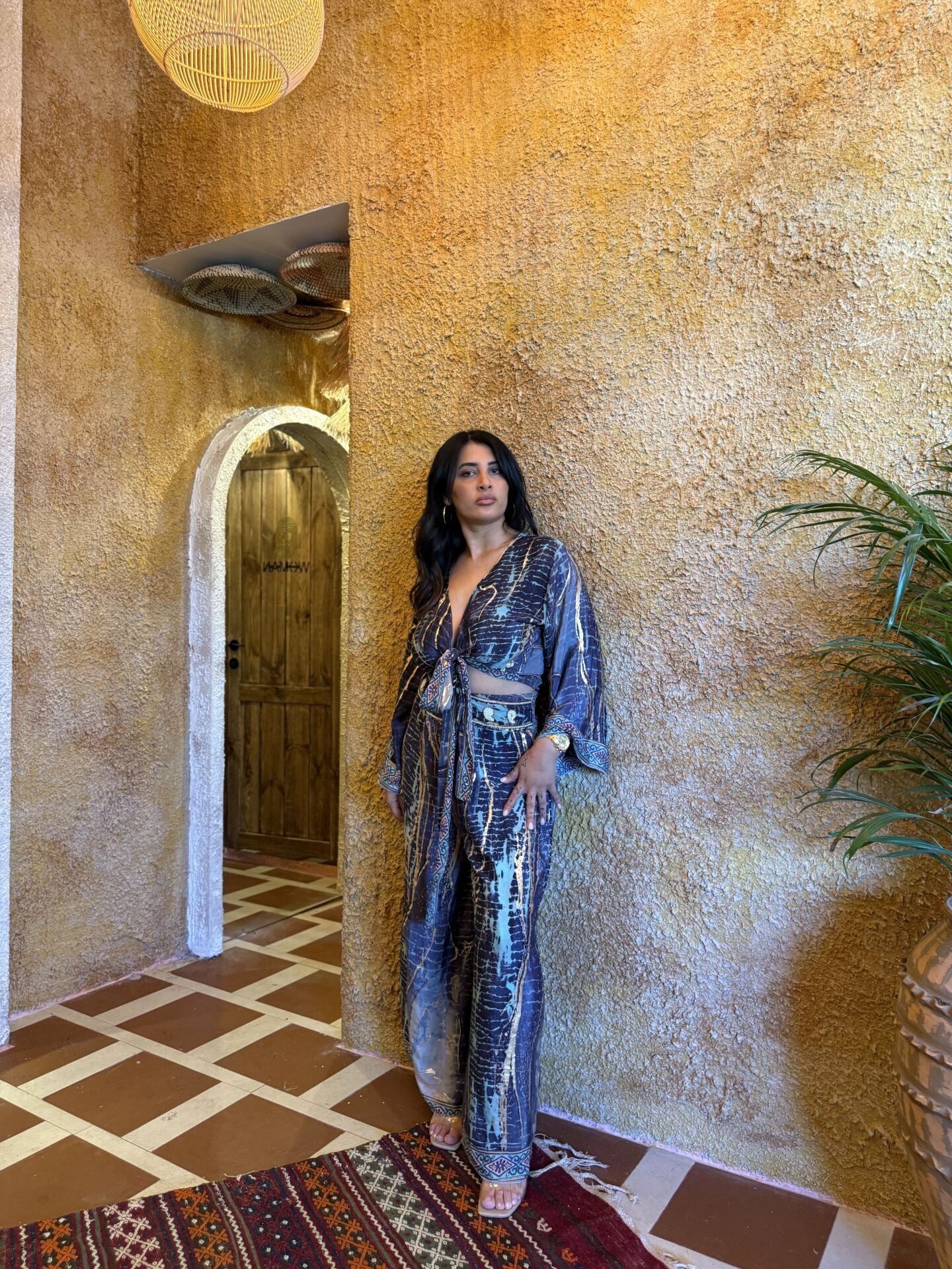 Lacivert ipek pantolon takım