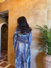 Lacivert ipek pantolon takım