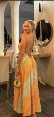 Sarı Limon Elbise Bağlamalı
