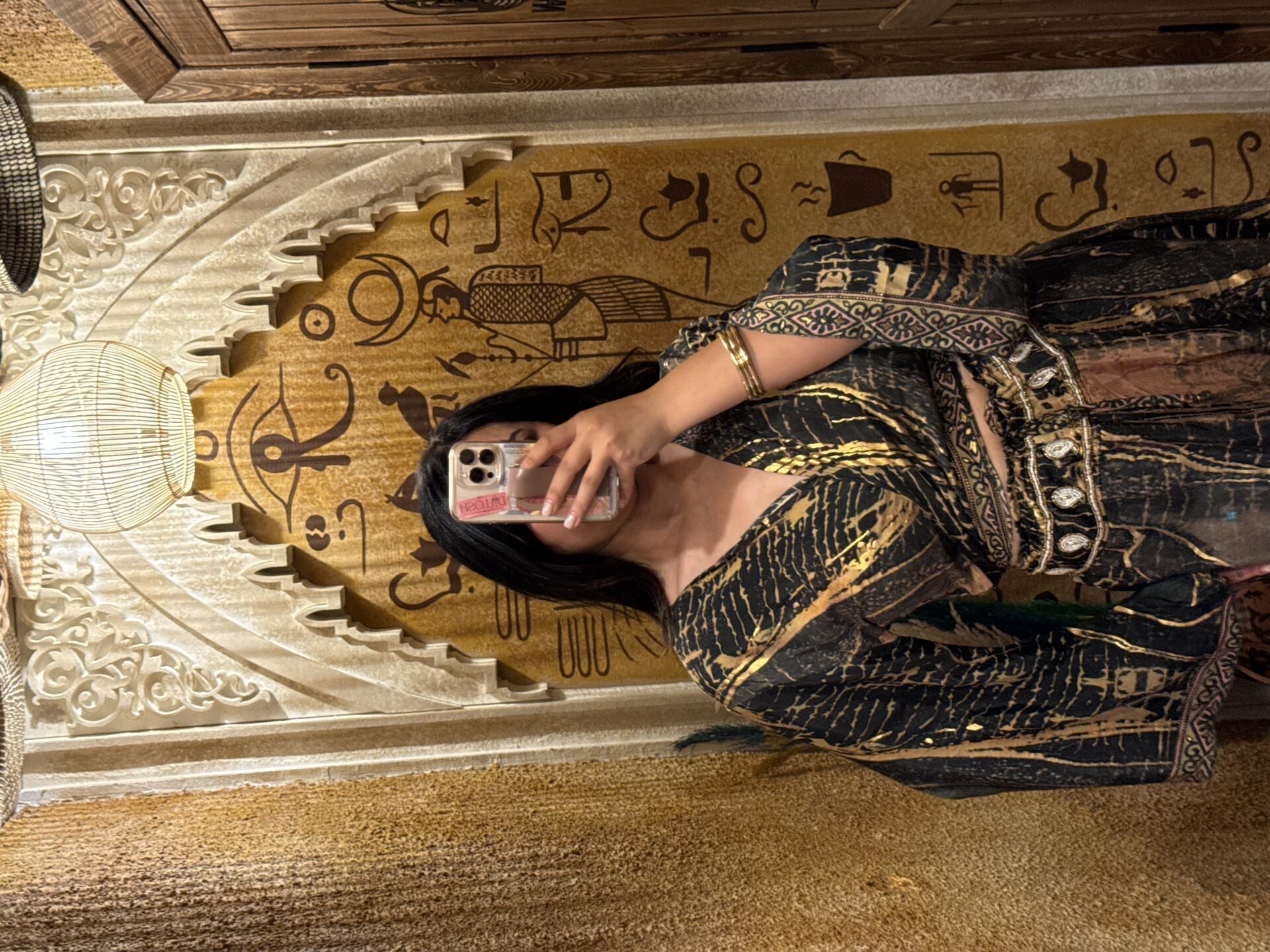 Siyah Gold  İpek Pantolon Takım