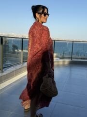 lEtnik Kiremit Gömlek Elbise